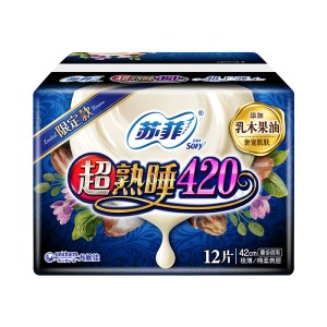 苏菲 超熟睡420卫生巾（12片，夜用）