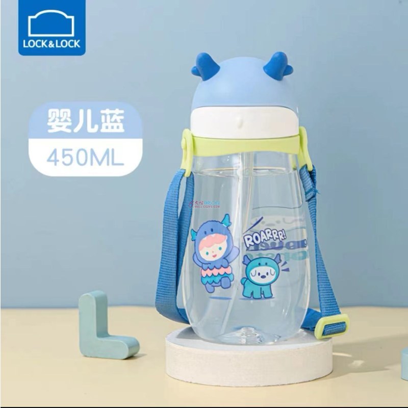 乐扣乐扣（LOCK&LOCK）可爱小怪兽儿童水杯ABF910BLU 450ML