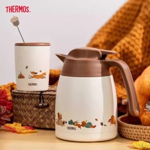 膳魔师（THERMOS）橙色礼盒含：（不锈钢保温壶1000ml+不锈钢随行杯310ml）THV-1003+TCDP-300