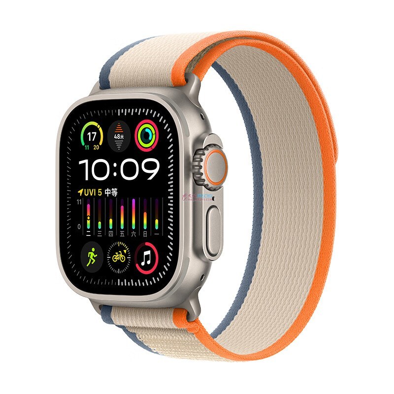 Apple Watch Ultra 2(蜂窝)-MRFM3CH/A-49 钛金属-橙配米色野径回环式表 