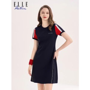 友谊奥莱—ELLE Active针织圆领连衣裙-GJ3X06402B28