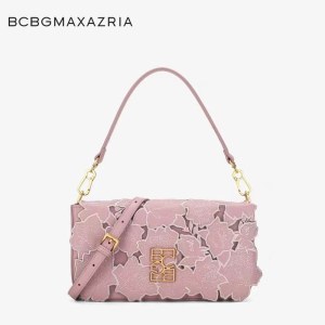 国金店-BCBG- 真皮玫瑰女士手提包