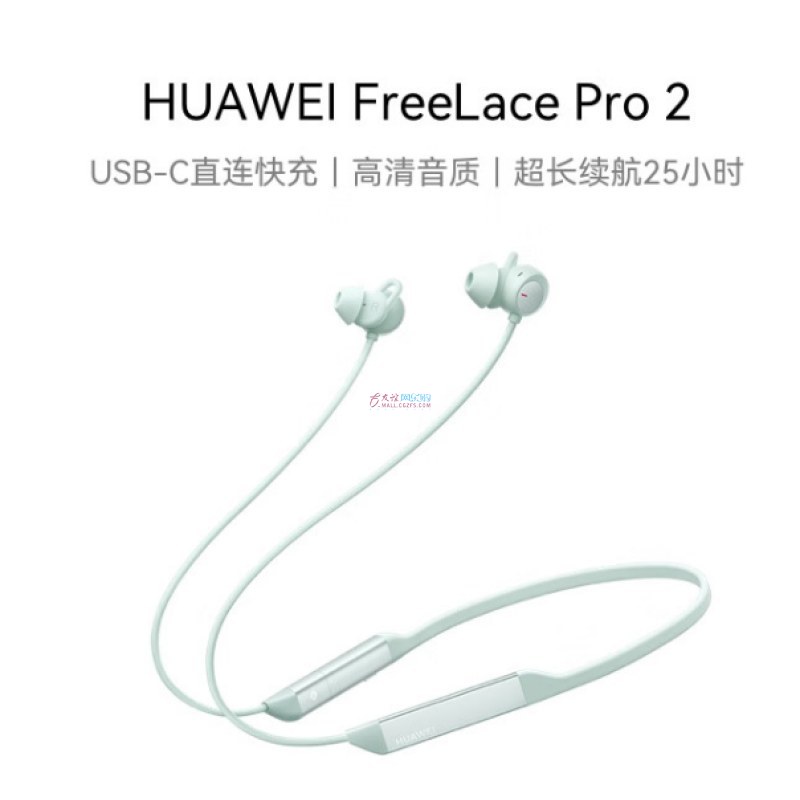 华为 FreeLace Pro 2 蓝牙降噪耳机 雅川青 有线充电版