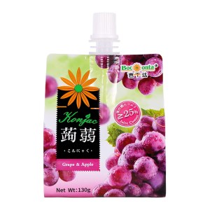 芭干达 蒟蒻葡萄苹果汁可吸果冻 130g