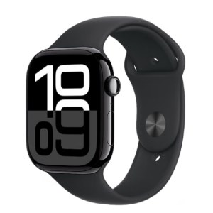 Apple Watch S10(GPS)46MM亮黑色铝金属表壳-黑色运动型表带-M/L(A3000)MX273CH/B