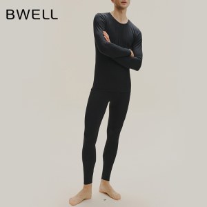 正佳店-BWELL新疆长绒棉保暖打底套装秋冬24新品男士圆领秋衣秋裤两件套BWW8063Z