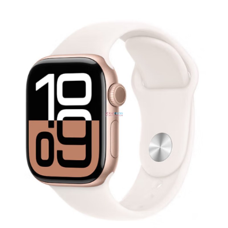 Apple Watch S10(GPS)42MM玫瑰金色铝金属表壳-淡桃粉色运动型表带-S/M(A2998)MX1R3CH/B