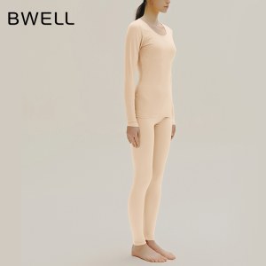 正佳店-BWELL秋衣秋裤打底套装女2024秋冬新款新疆长绒棉圆领保暖套装BWW7101Z