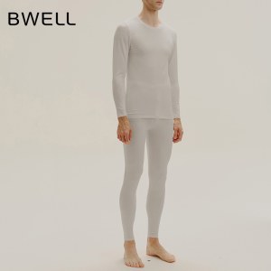 正佳店-BWELL男士棉圆领保暖套装24秋冬新品时尚纯色保暖套装男BWW8062Z